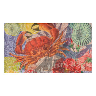 Badge D'identification Crabe Plage Nautique Art de la mer