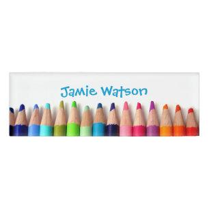 Badge D'identification Crayons colorés