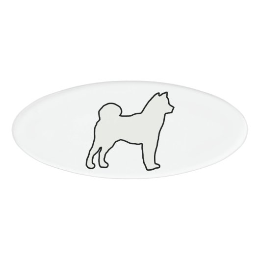 Badge D'identification Crème silhouette de Shiba Inu (Devant)