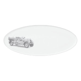 Badge D'identification croquis au crayon de vieux camion de pompiers dess