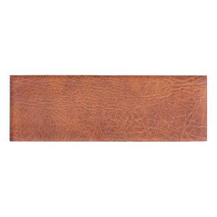 Badge D'identification Cuir Brown