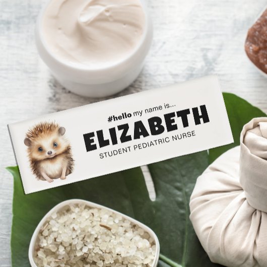 Badge D'identification Customisé Bonjour Mon Nom Est Hérisson Nom Magnéti