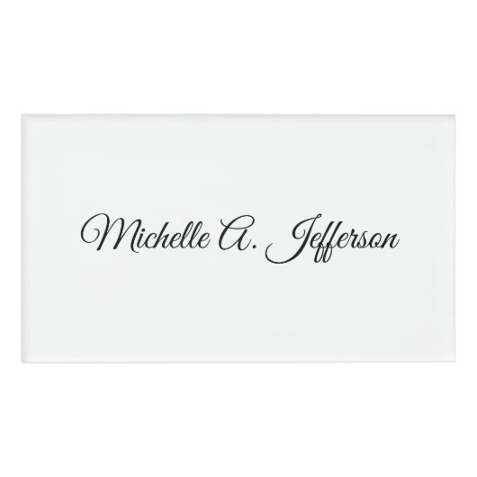 Badge D'identification Cute Calligraphy Créative tendance Nom personnalis (Devant)