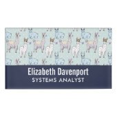 Badge D'identification Cute Llama Motif Pois (Devant)