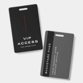 Badge d'identification d'accès VIP Rouge Noir et B (Avant & arrière)