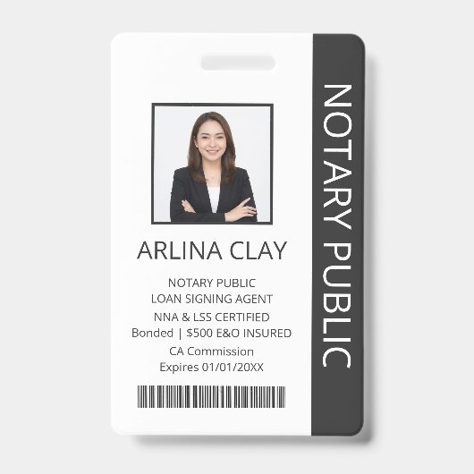 Badge d'identification d'agent de signature de prê (Avant)