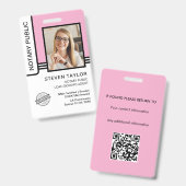 Badge d'identification d'agent de signature de prê (Avant & arrière)