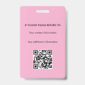 Badge d'identification d'agent de signature de prê (Arrière)