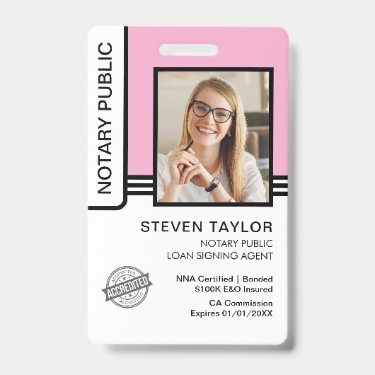 Badge d'identification d'agent de signature de prê (Avant)