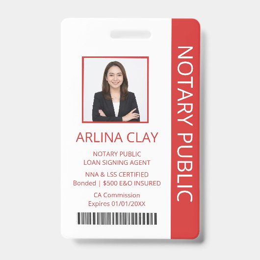 Badge d'identification d'agent de signature de prê (Avant)