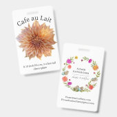 Badge d'identification Dahlia Café au Lait (Avant & arrière)