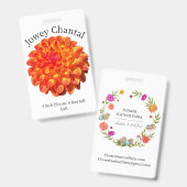 Badge d'identification Dahlia de Jowey Chantal (Avant & arrière)