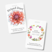 Badge d'identification Dahlia Duet strié (Avant & arrière)