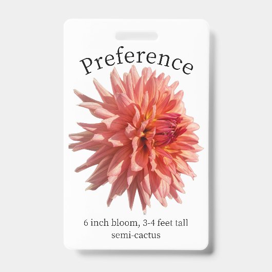 Badge d'identification Dahlia préféré (Avant)