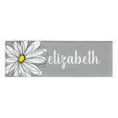 Badge D'identification Daisy Tendance grise et jaune (Devant)