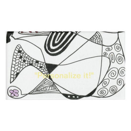 Badge D'identification "Dancing Hen" noir et blanc (Devant)