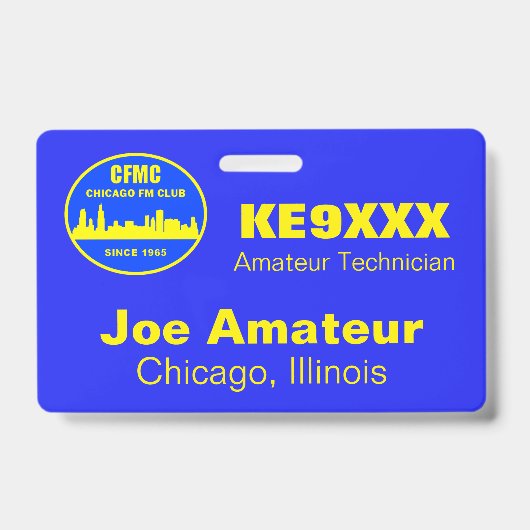 Badge d'identification d'appel et nom horizontal C (Avant)