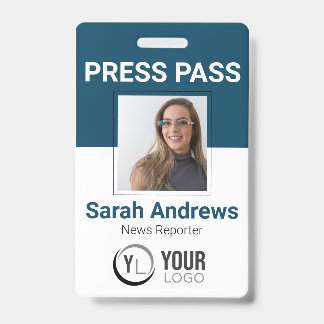 Badge d'identification de carte de presse photo
