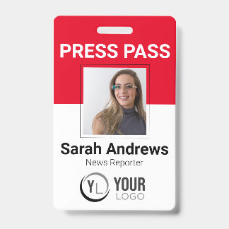 Badge d'identification de carte de presse photo