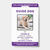 Badge d'identification de chien d'assistance Chien (Avant)