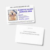 Badge d'identification de chien de service d'alert (Avant & arrière)