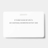 Badge d'identification de chien de service d'alert (Arrière)