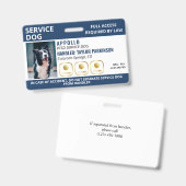 Badge d'identification de chien de service Navy Wh (Avant & arrière)