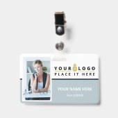 Badge d'identification de code-barres de logo de p (Avant avec clip)