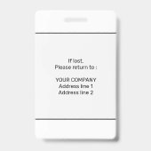 Badge d'identification de conférence personnali (Arrière)