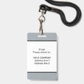 Badge d'identification de conférence personnali (Arrière avec lanière)