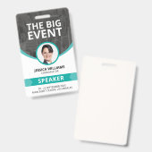 Badge d'identification de conférencier invité pour (Avant & arrière)