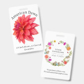 Badge d'identification de Dahlia de l'aube américa (Avant & arrière)