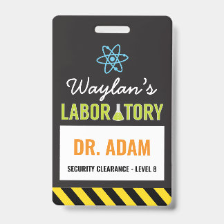 Badge d'identification de fête scientifique Badge