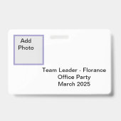 Badge d'identification de Florance (Arrière)