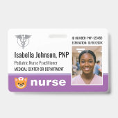 Badge d'identification de infirmière Photo Logo Ch (Avant)