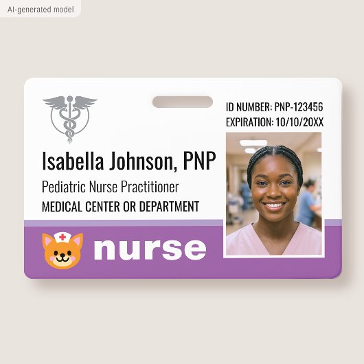 Badge d'identification de infirmière Photo Logo Ch