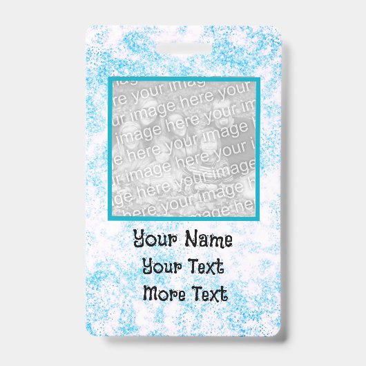 Badge d'identification de la photo bleue (Face)