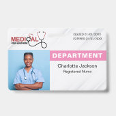 Badge d'identification de la photo de soins de san (Avant)