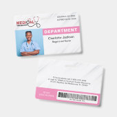 Badge d'identification de la photo de soins de san (Avant & arrière)