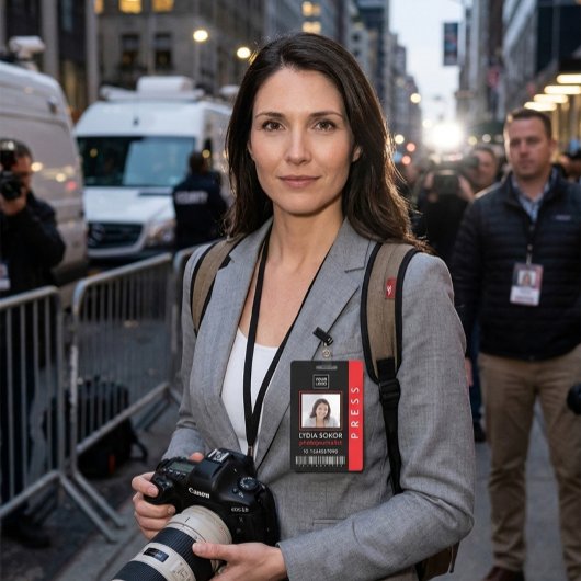 Badge d'identification de la presse moderne