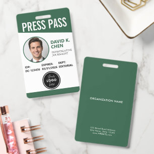 Badge d'identification de laissez-passer de presse