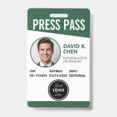 Badge d'identification de laissez-passer de presse (Avant)