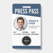Badge d'identification de laissez-passer de presse (Avant)