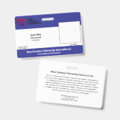 Badge d'identification de l'église/organisation/li (Avant & arrière)