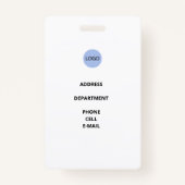 Badge d'identification de l'employé (Dos)