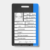 Badge d'identification de l'employé (Arrière)