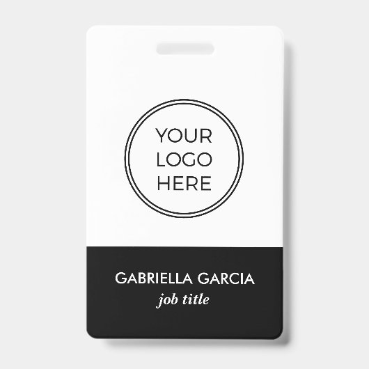 Badge d'identification de l'employé avec logo noir (Avant)