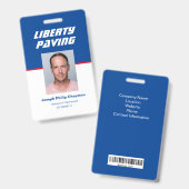 Badge d'identification de l'employé avec photo (Avant & arrière)