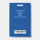 Badge d'identification de l'employé avec photo (Arrière)