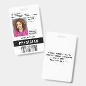 Badge d'identification de l'employé de l'hôpital a (Avant & arrière)